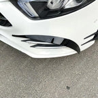 FRONT CANARDS IN GLOSS BLACK For MERCEDES A CLASS AMG LINE 2018-2024 SEDAN / HATCHBACK