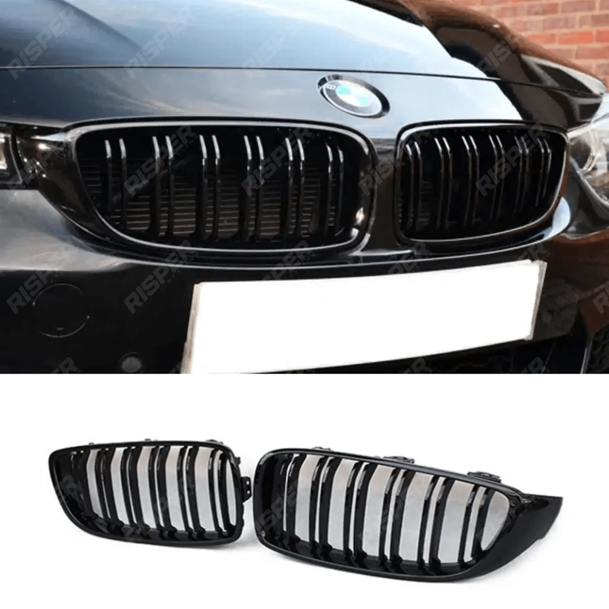 Front Grill In Gloss Black For BMW 4 Series M Sport F32/F36 M4 Style