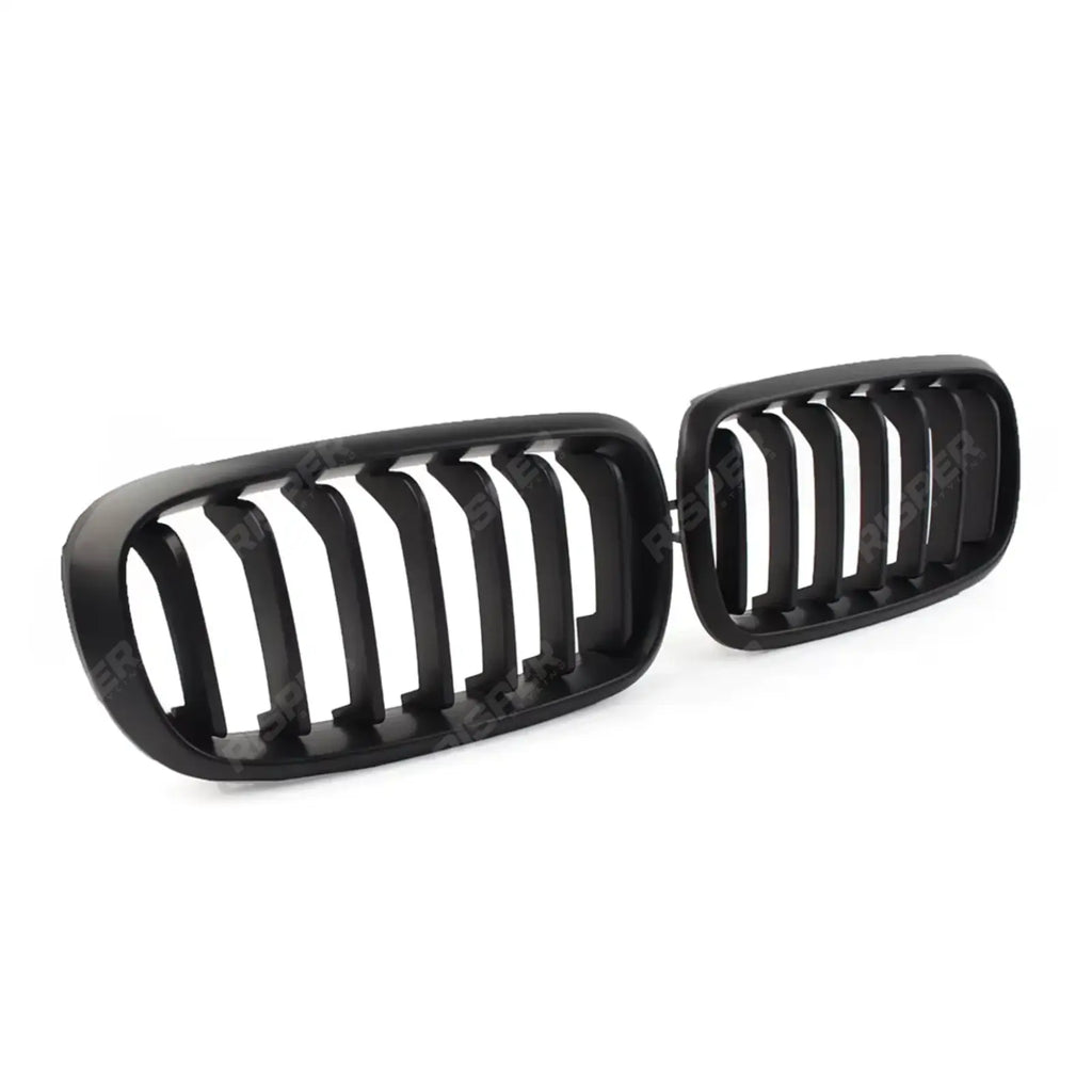 Front Grill Solid Slat In Matte Black For Bmw X5 F15 2013-2018