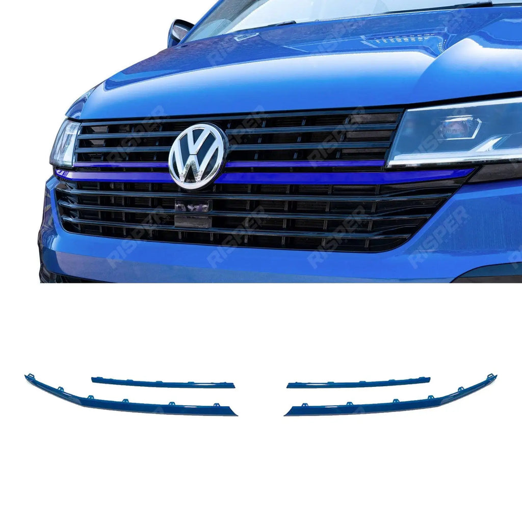 Front Radiator Badged Grille Upper Lower Clip In Trim For VW T6.1 Transporter