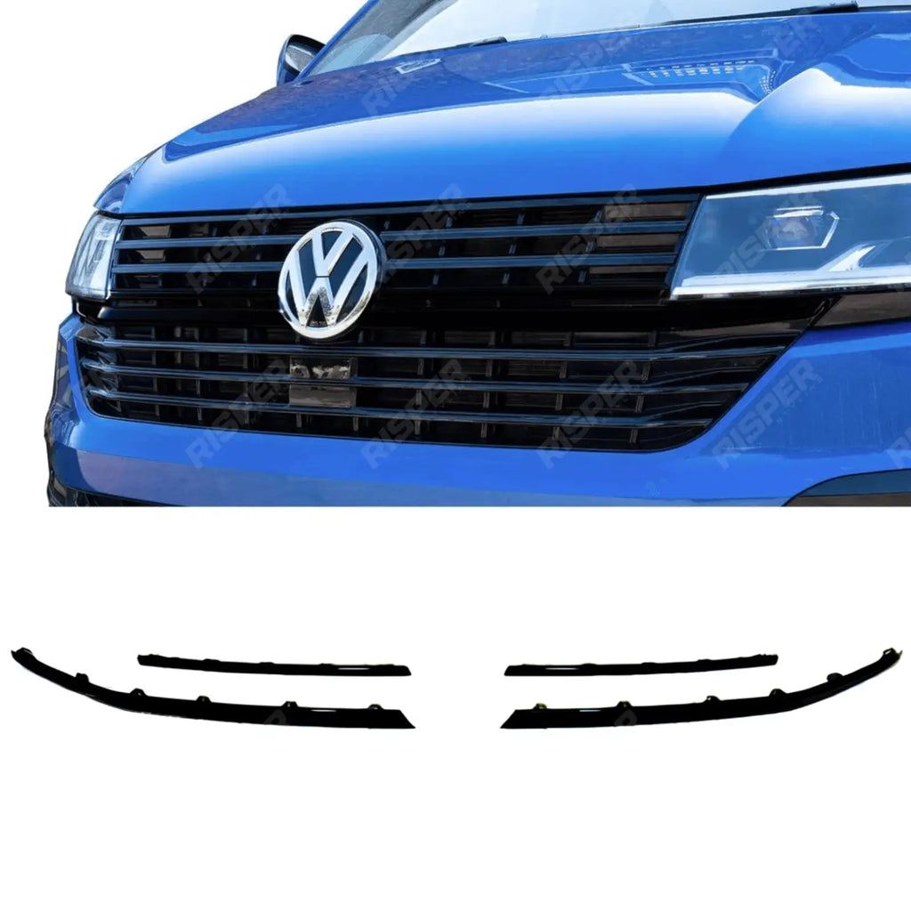 Front Radiator Badged Grille Upper Lower Clip In Trim For VW T6.1 Transporter