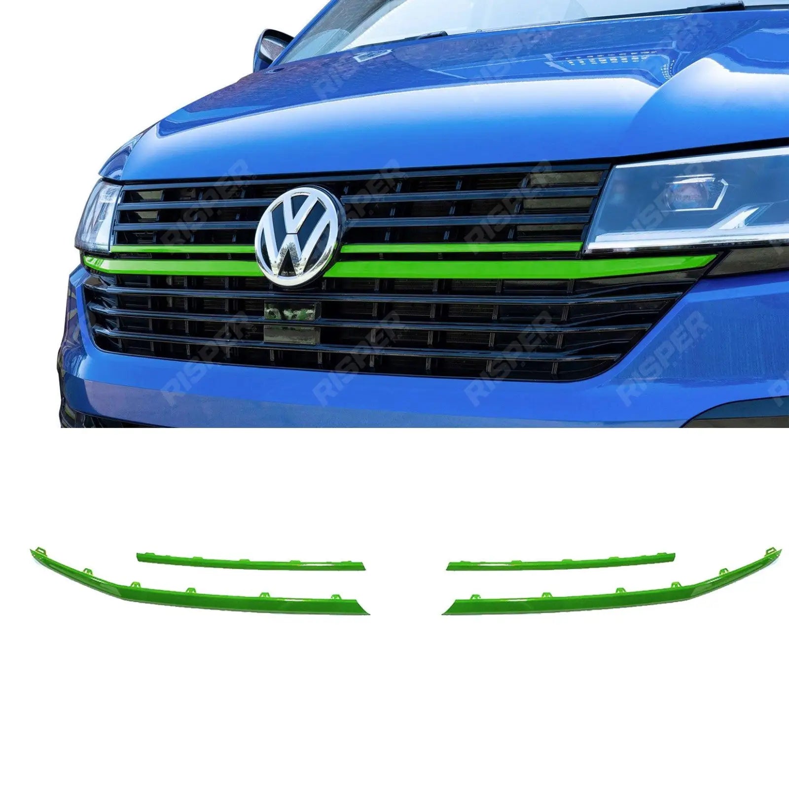 Front Radiator Badged Grille Upper Lower Clip In Trim For VW T6.1 Transporter