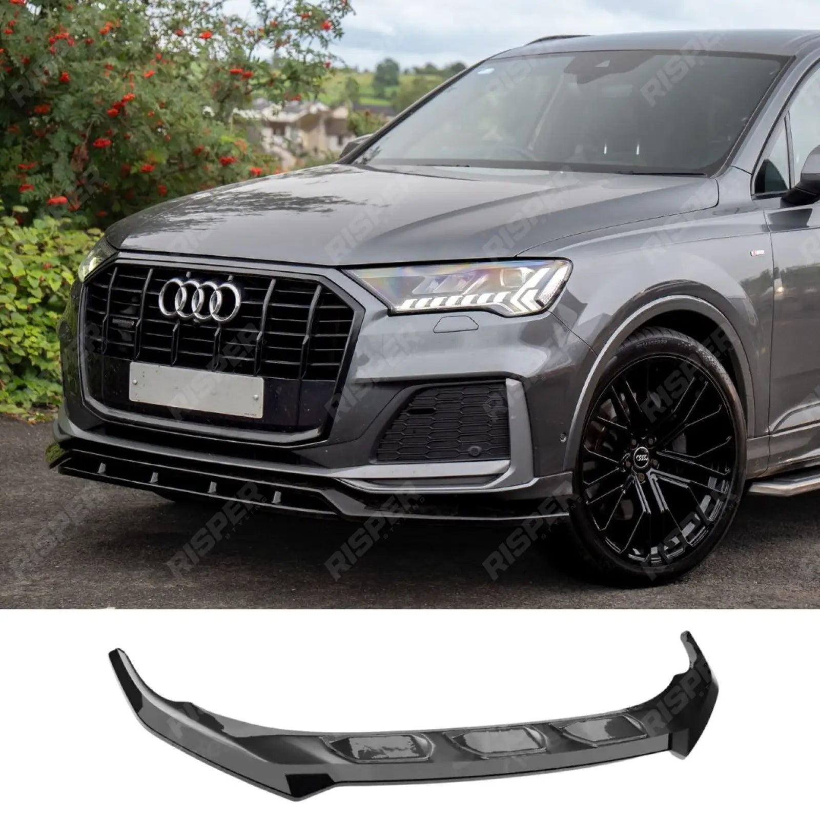 Front Splitter For Audi SQ7 MK2 Facelift 2019+ - Front Splitter / Audi Q7 S-Line MK2 Facelift 2019+