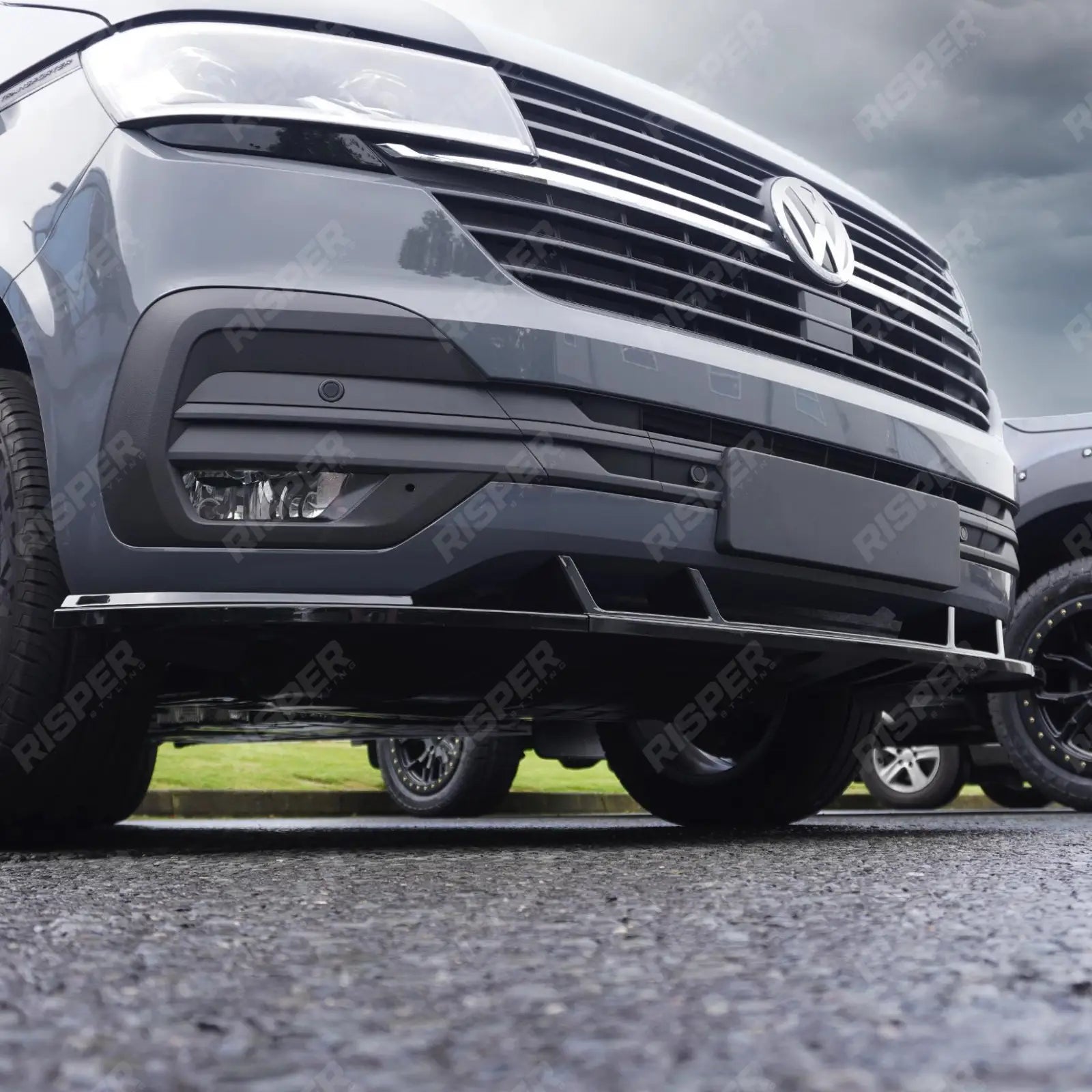 Front Splitter Gloss Black For VW Transporter T6.1