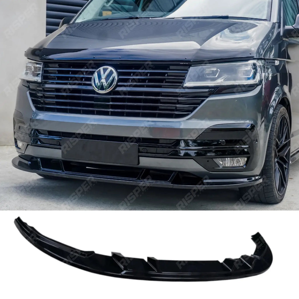 Front Splitter Gloss Black For VW Transporter T6.1
