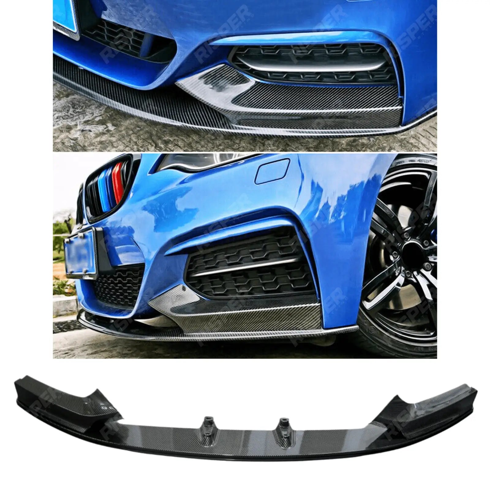 Front Splitter In Carbon Look For Bmw 2 Series F22 M Sport 2014-2021