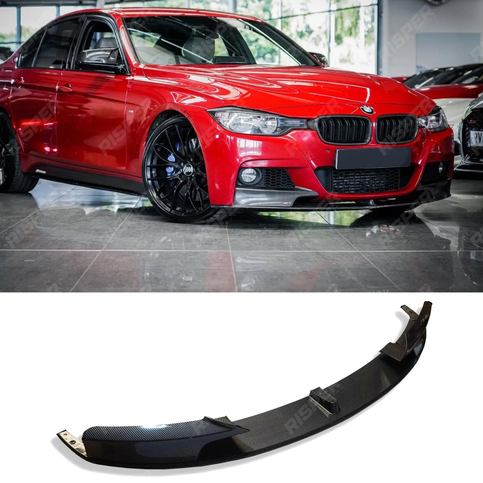 Front Splitter in Carbon Look For BMW 3 Series F30 F31 M Sport