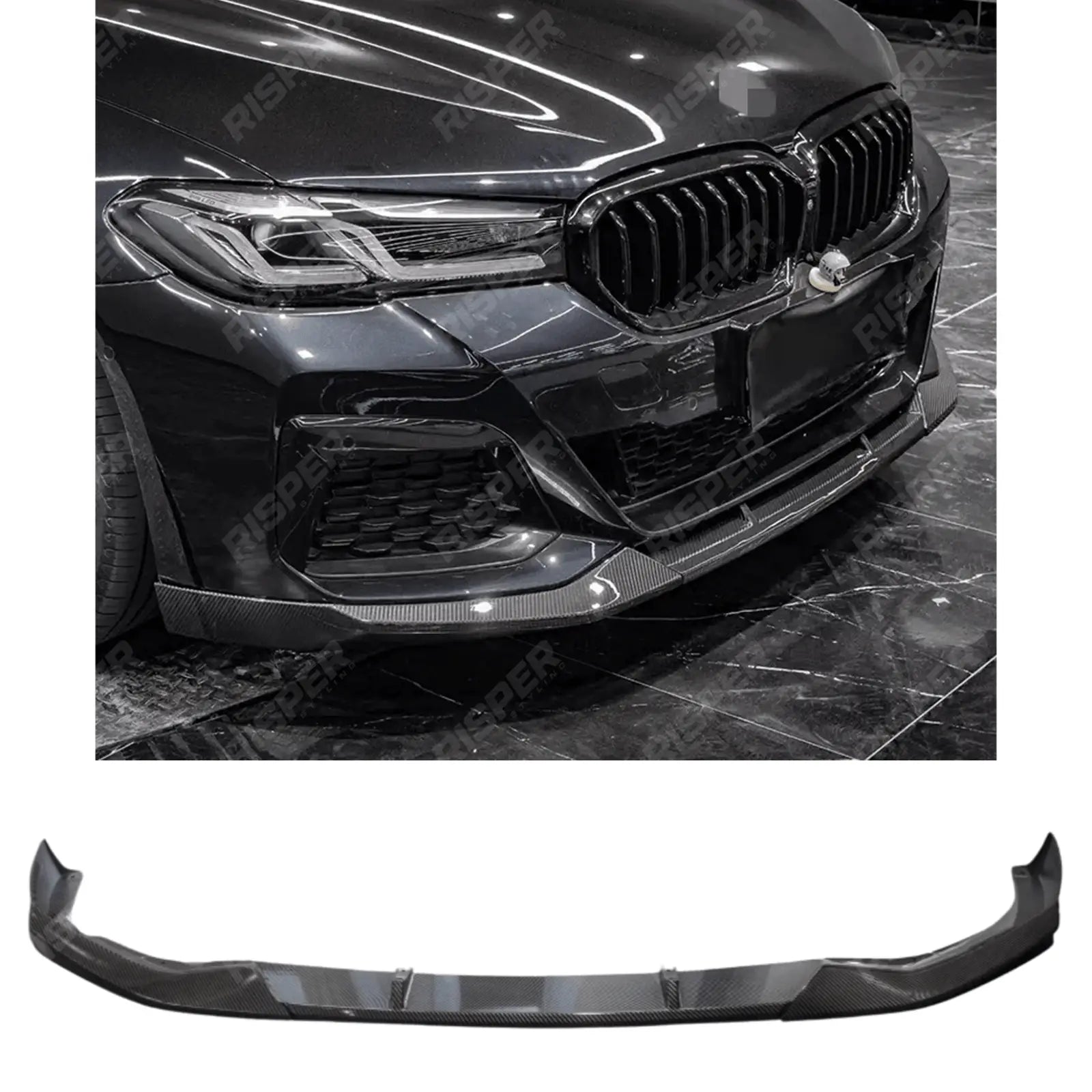 Front Splitter In Carbon Look For Bmw 5 Series G30 M Sport 2021+ LCI