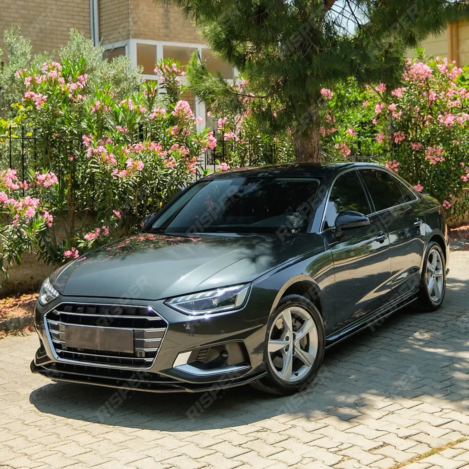 Front Splitter In Gloss Black For Audi A4 B9 Facelift 2019-2024