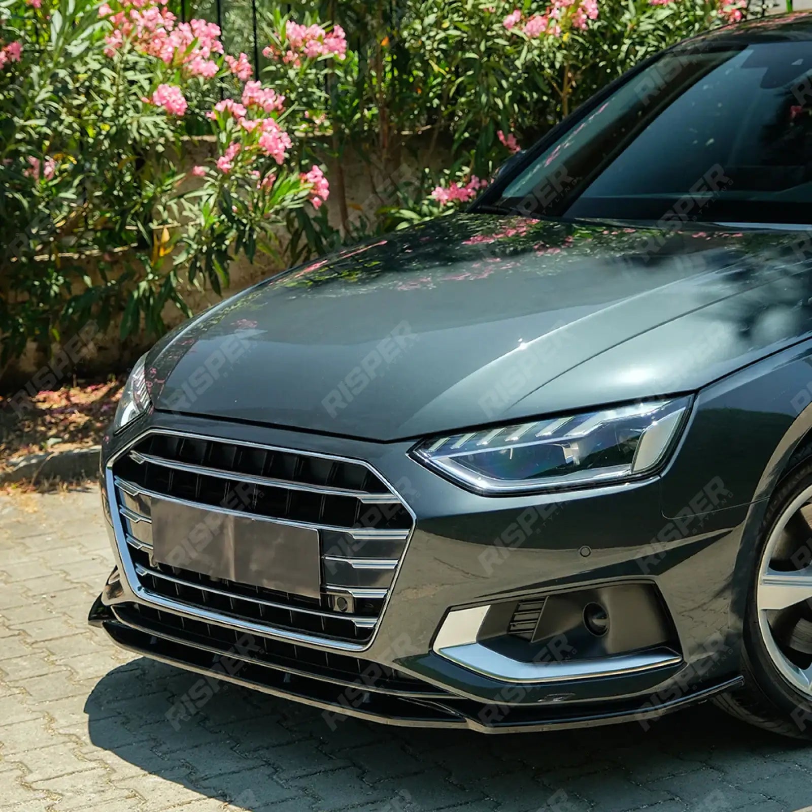 Front Splitter In Gloss Black For Audi A4 B9 Facelift 2019-2024