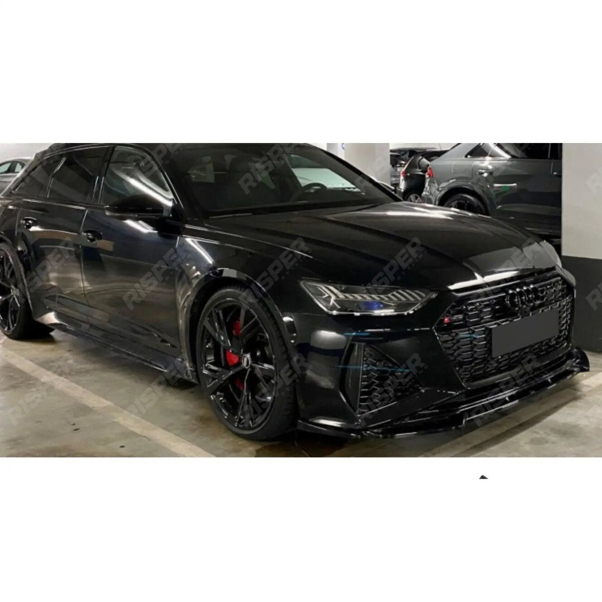 Front Splitter In Gloss Black For Audi RS6 C8 2019+