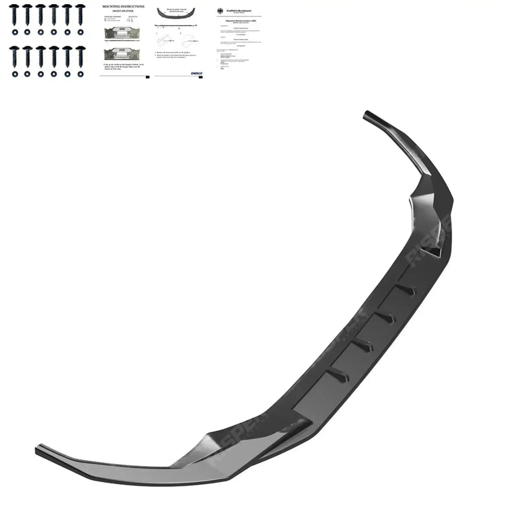 Front Splitter In Gloss Black For Audi S3 8Y 2020-2024 - A3 S-Line 8Y 2020-2024