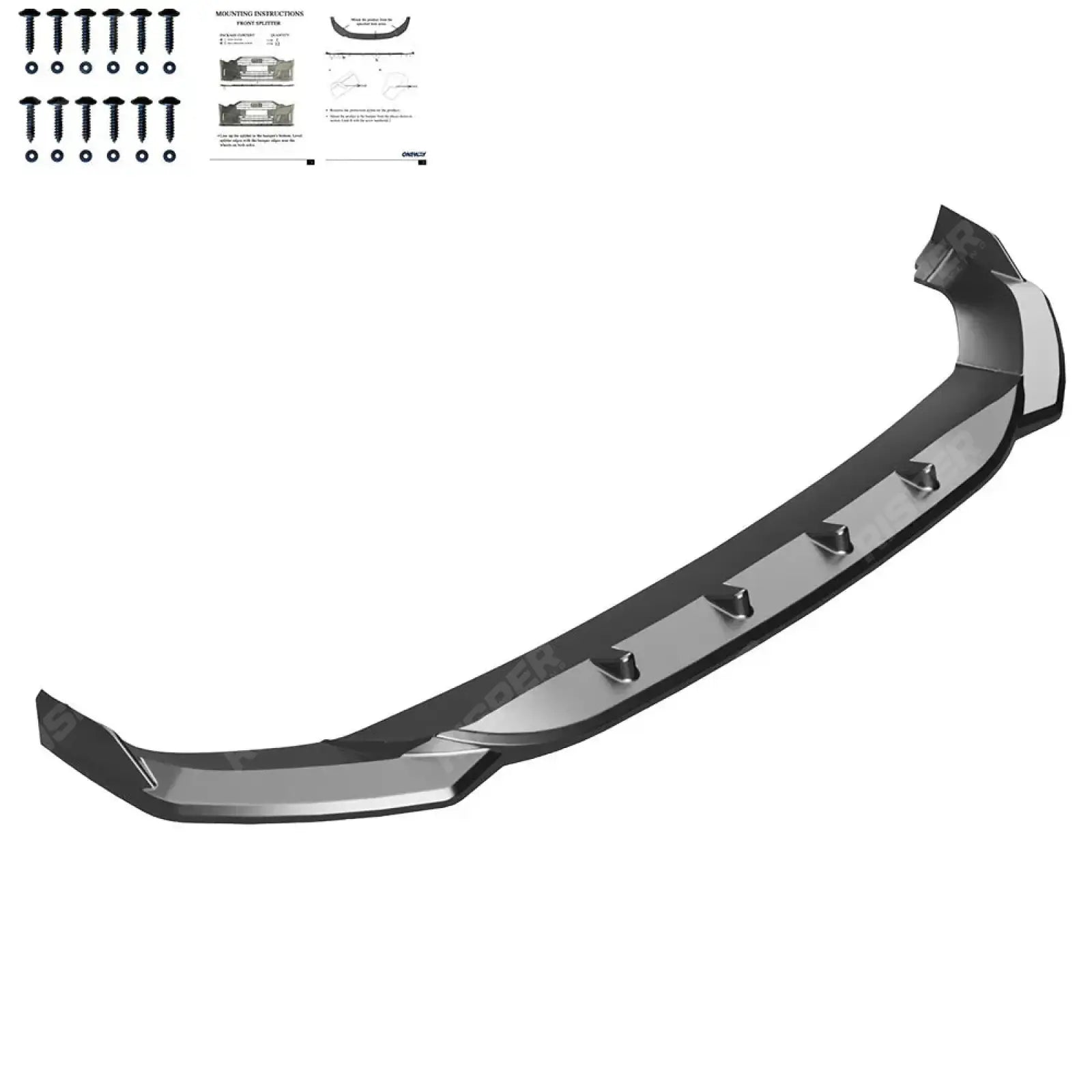 Front Splitter In Gloss Black For Audi SQ5 / Q5 S-Line Mk2 Facelift 2020-2024