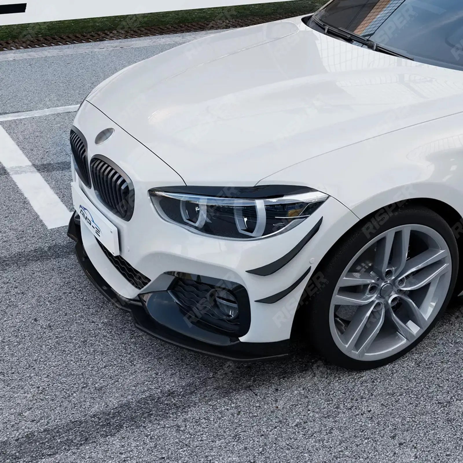 FRONT SPLITTER IN GLOSS BLACK For BMW 1 SERIES F20 F21 LCI STANDARD (NON M SPORT) 2015-2019