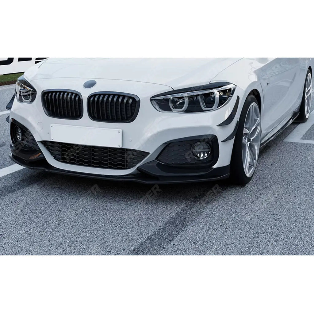 FRONT SPLITTER IN GLOSS BLACK For BMW 1 SERIES F20 F21 LCI STANDARD (NON M SPORT) 2015-2019