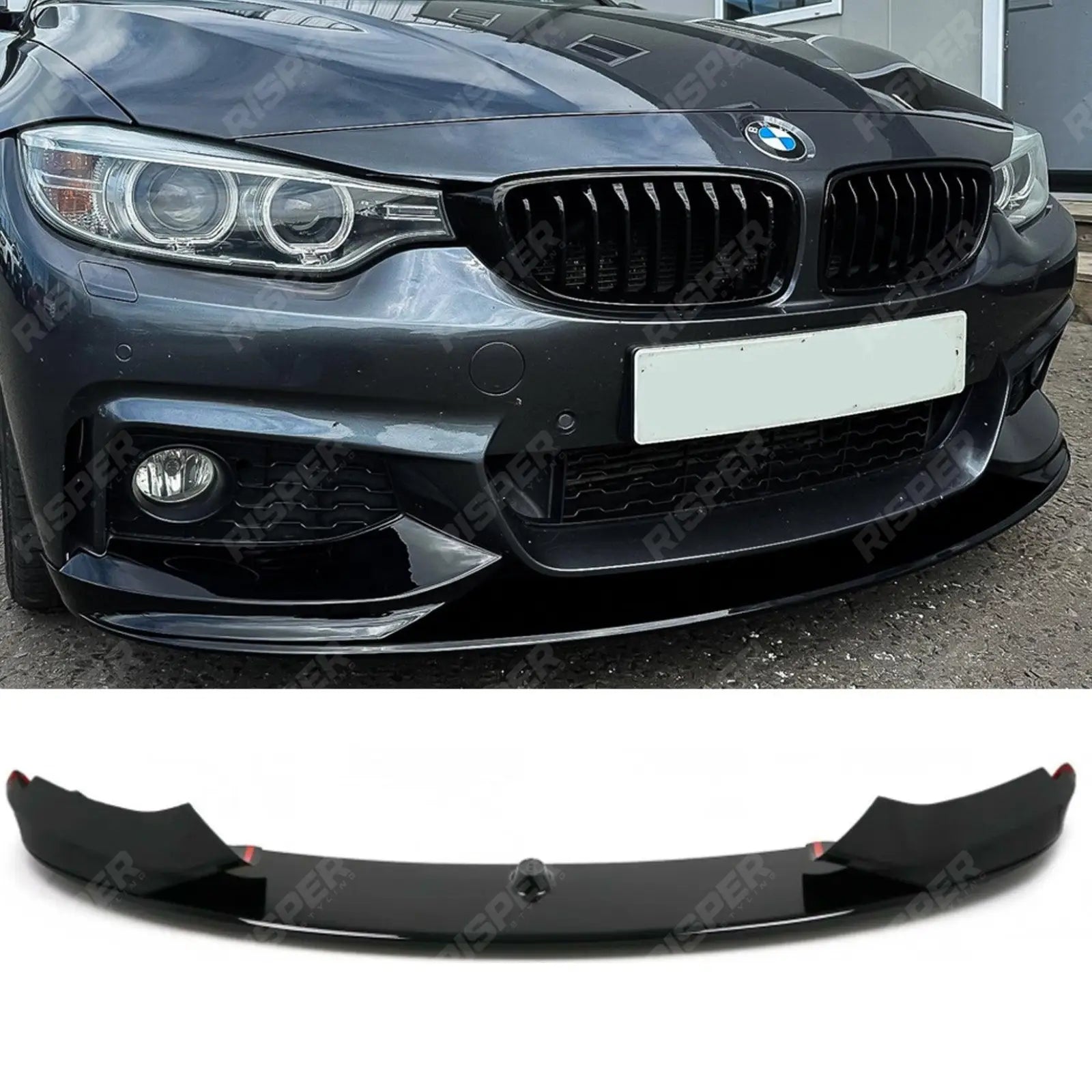 Front Splitter in Gloss Black For BMW 4 Series F32/F36 M Sport