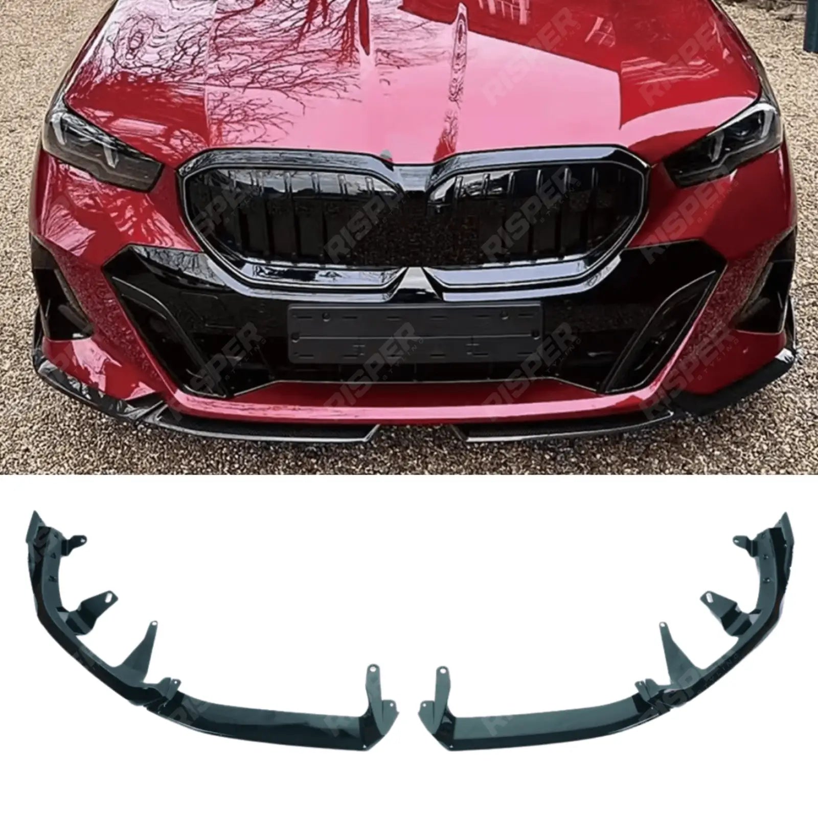 Front Splitter In Gloss Black For Bmw 5 Series G60 G68 M Sport