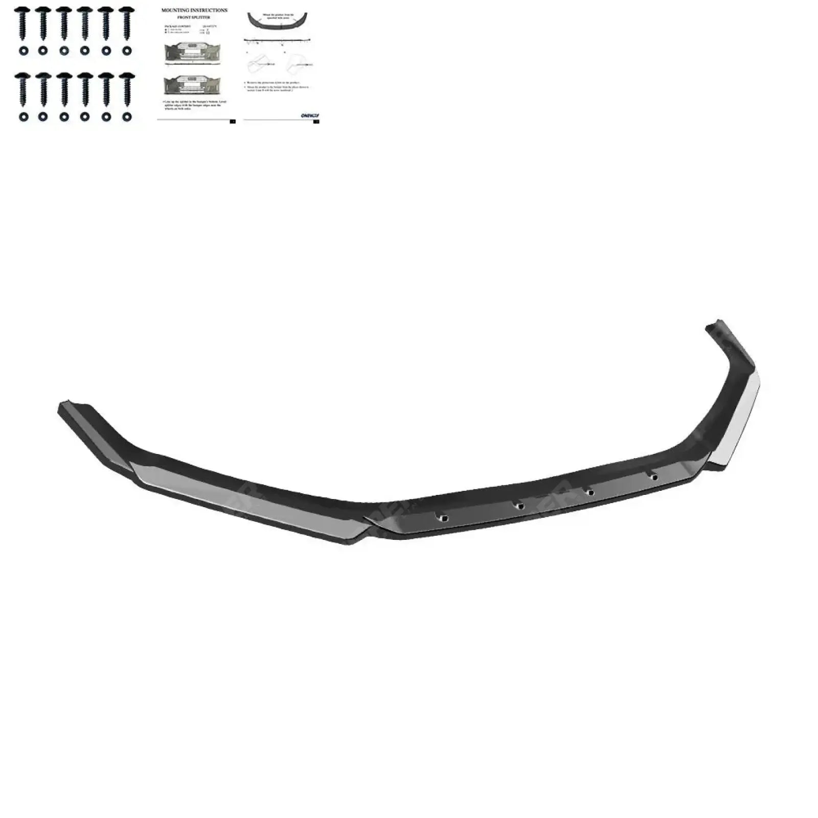 Front Splitter In Gloss Black For Hyundai I20 N Mk3 2020+