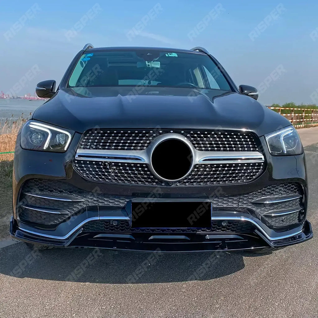 Front Splitter In Gloss Black For Mercedes GLE W167 C167 2019-2023 AMG Line Pre Facelift