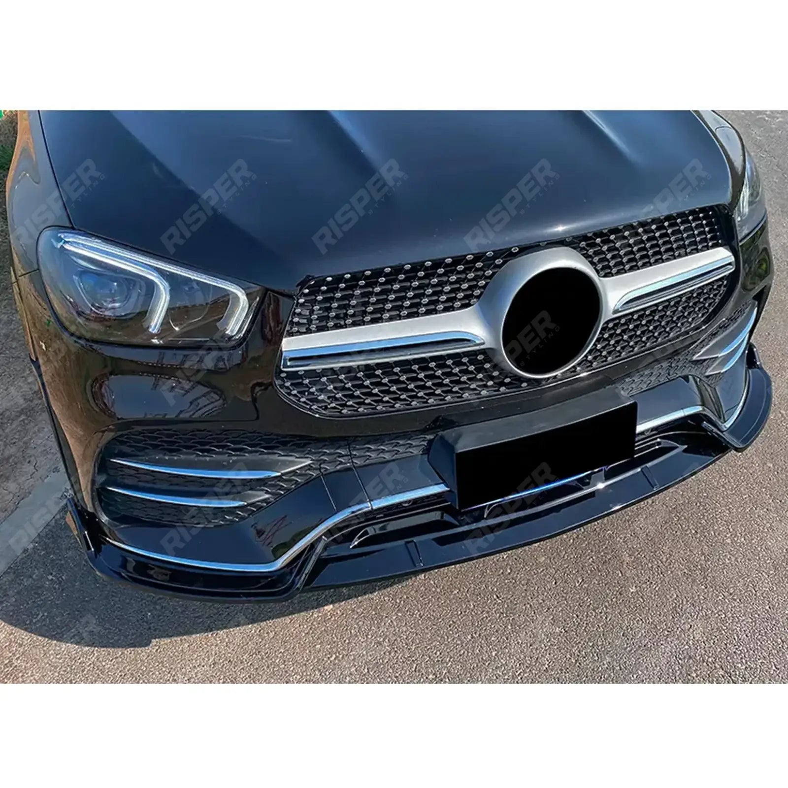 Front Splitter In Gloss Black For Mercedes GLE W167 C167 2019-2023 AMG Line Pre Facelift
