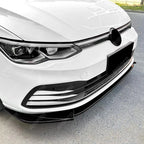 FRONT SPLITTER IN GLOSS BLACK For VOLKSWAGEN GOLF MK8 2020-2023 STANDARD (STYLE/LIFE)