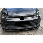 FRONT SPLITTER IN GLOSS BLACK For VOLKSWAGEN GOLF MK8 2020-2023 STANDARD (STYLE/LIFE)