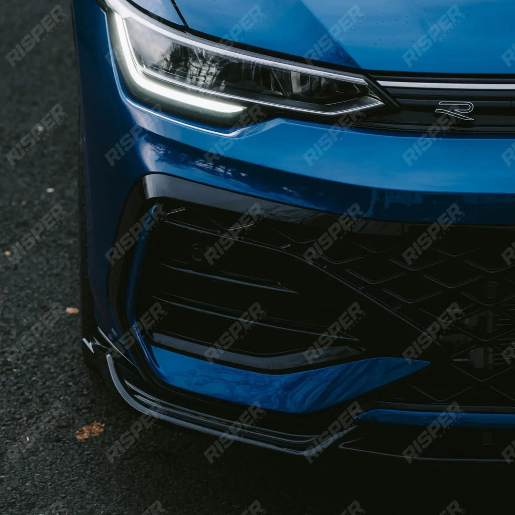 Front Splitter In Gloss Black For Volkswagen Golf MK8.5 Facelift GTI R R Line