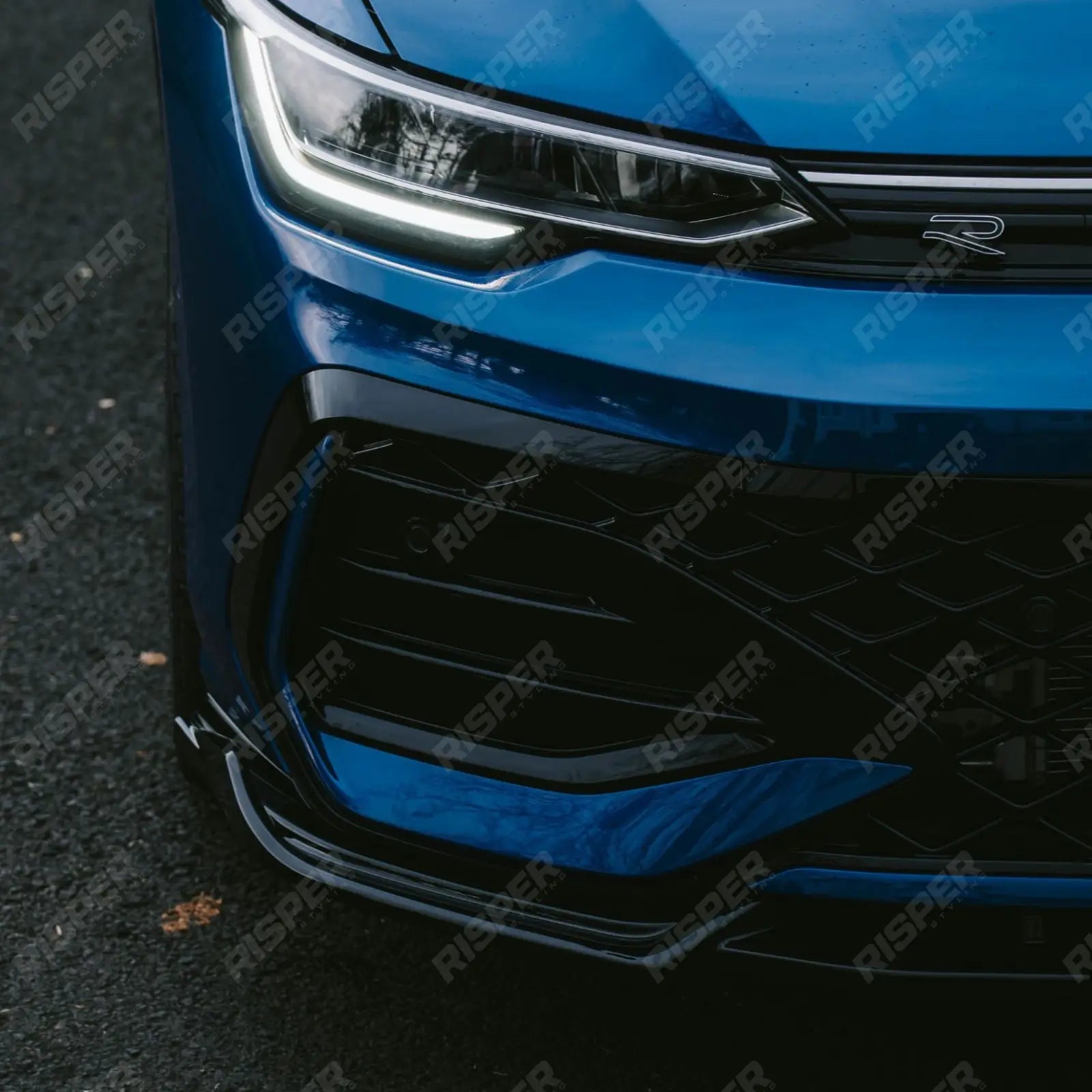 Front Splitter In Gloss Black For Volkswagen Golf MK8.5 Facelift GTI R R Line