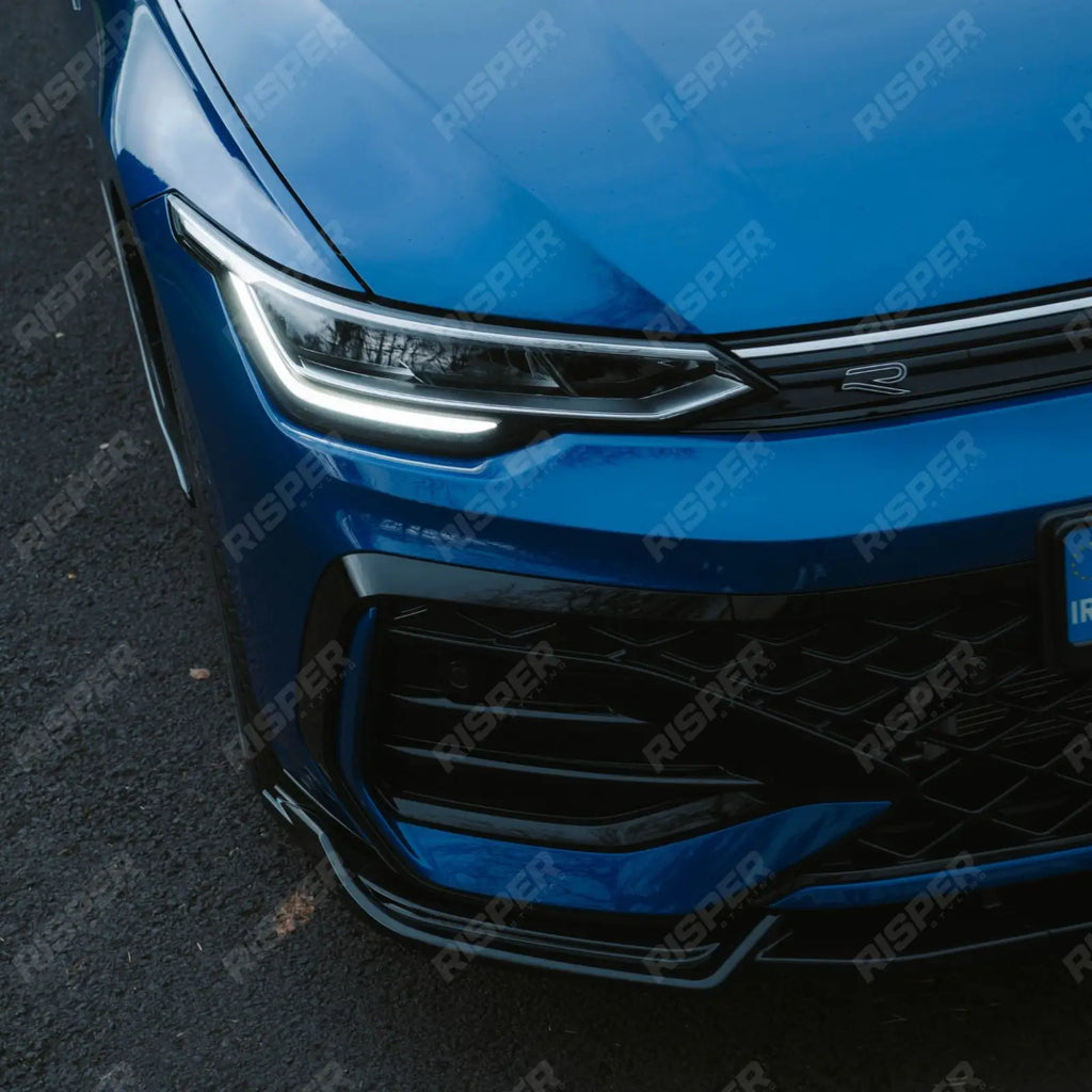 Front Splitter In Gloss Black For Volkswagen Golf MK8.5 Facelift GTI R R Line