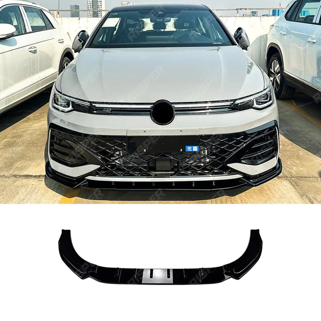 Front Splitter In Gloss Black For Volkswagen Golf MK8.5 Facelift GTI R R Line