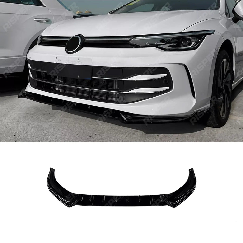 FRONT SPLITTER IN GLOSS BLACK For VOLKSWAGEN GOLF MK8.5 FACELIFT STANDARD MODELS (STYLE/LIFE)