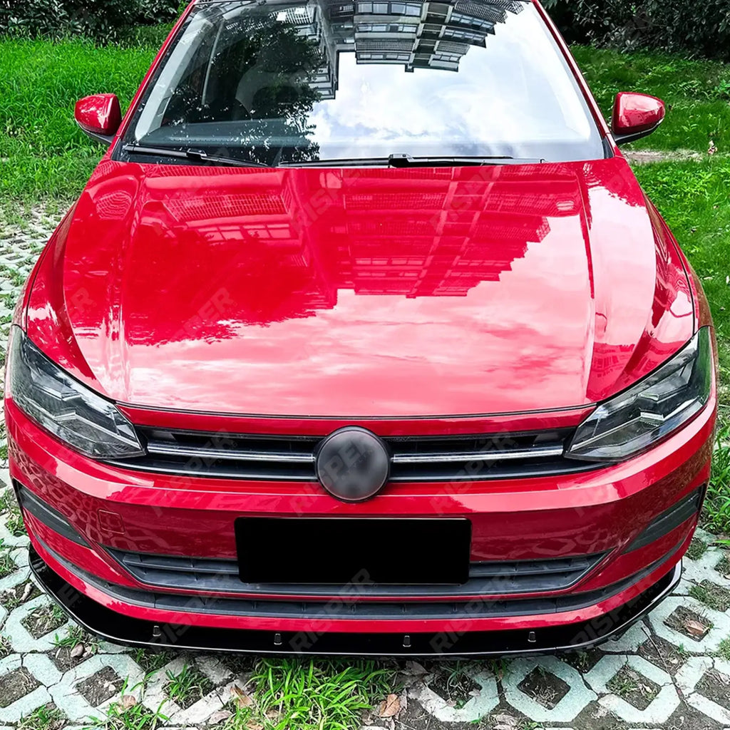 FRONT SPLITTER IN GLOSS BLACK For VOLKSWAGEN POLO MK6 2018+ STANDARD MODELS