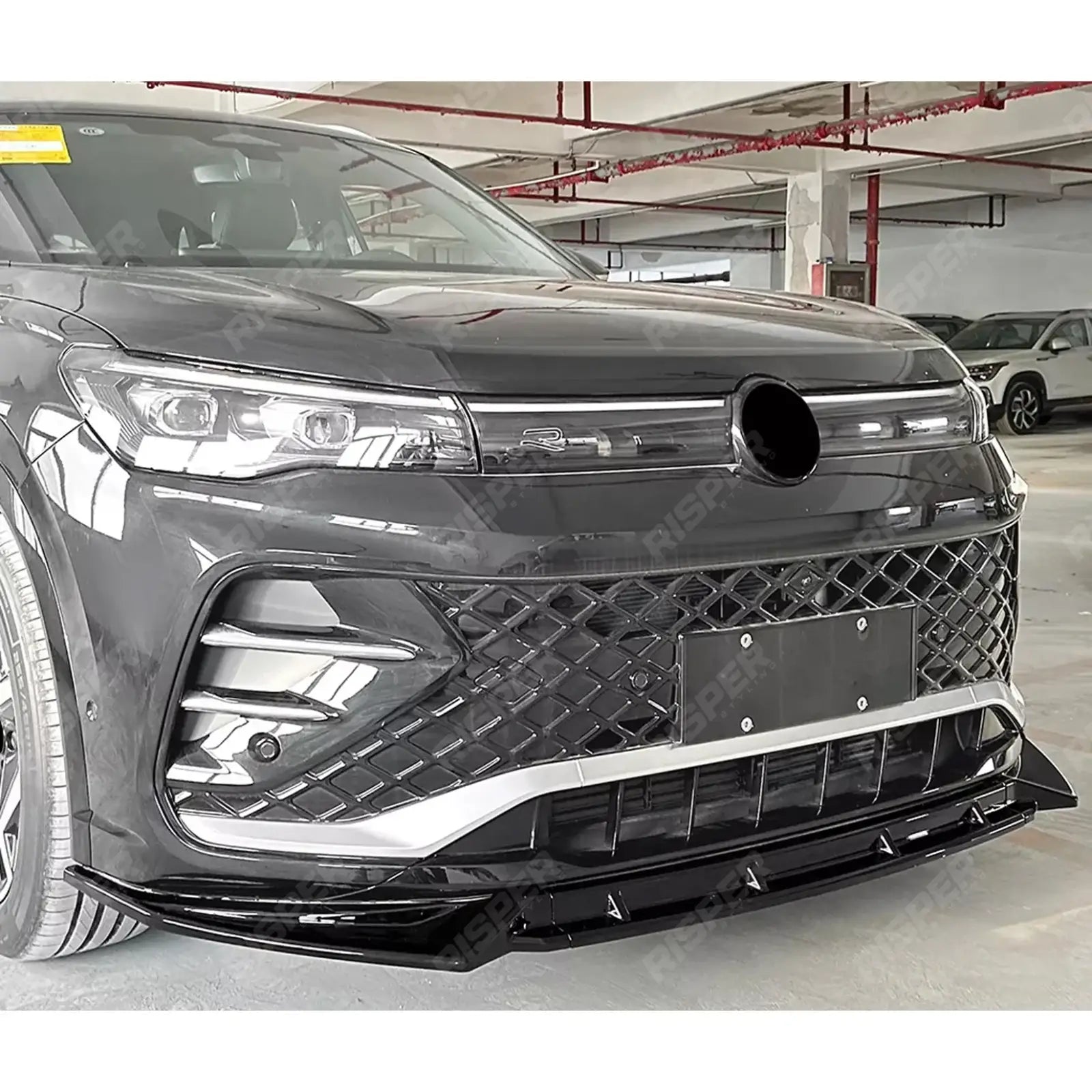 Front Splitter In Gloss Black For Volkswagen Tiguan MK3 2024+ R Line