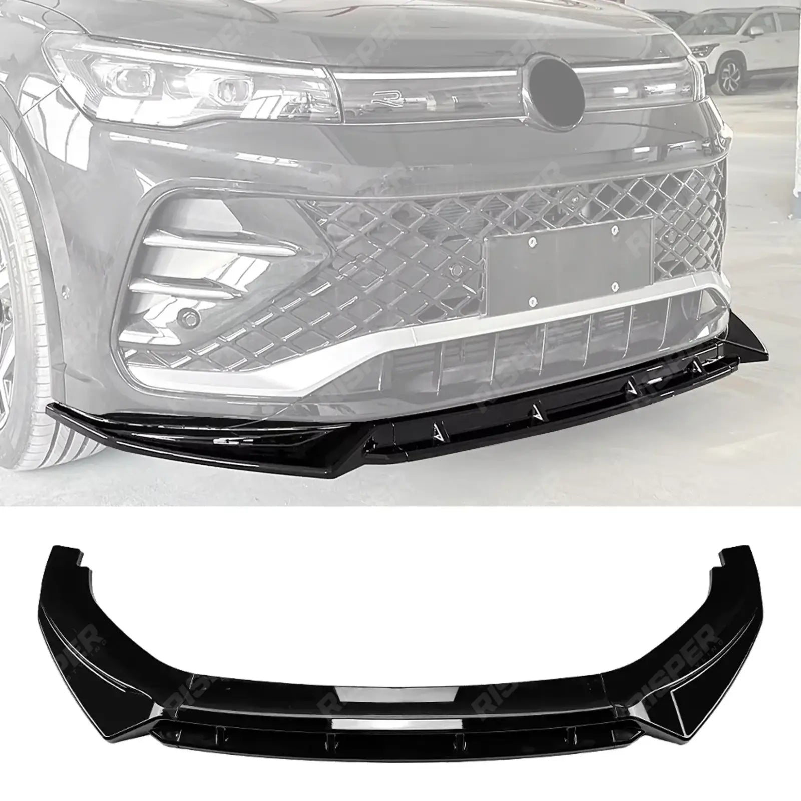 Front Splitter In Gloss Black For Volkswagen Tiguan MK3 2024+ R Line