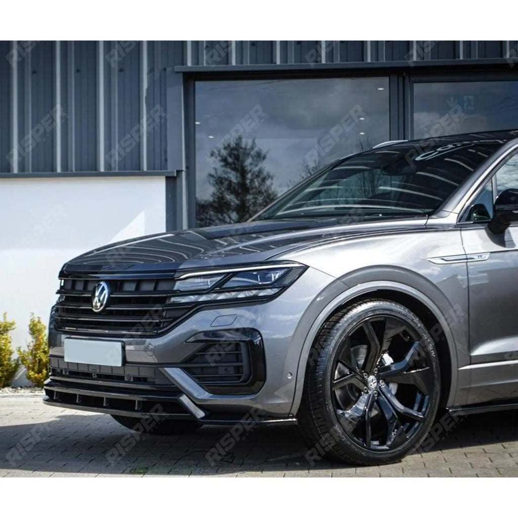 Front Splitter In Gloss Black For Volkswagen Touareg MK3 Pre Facelift R Line 2018-2023