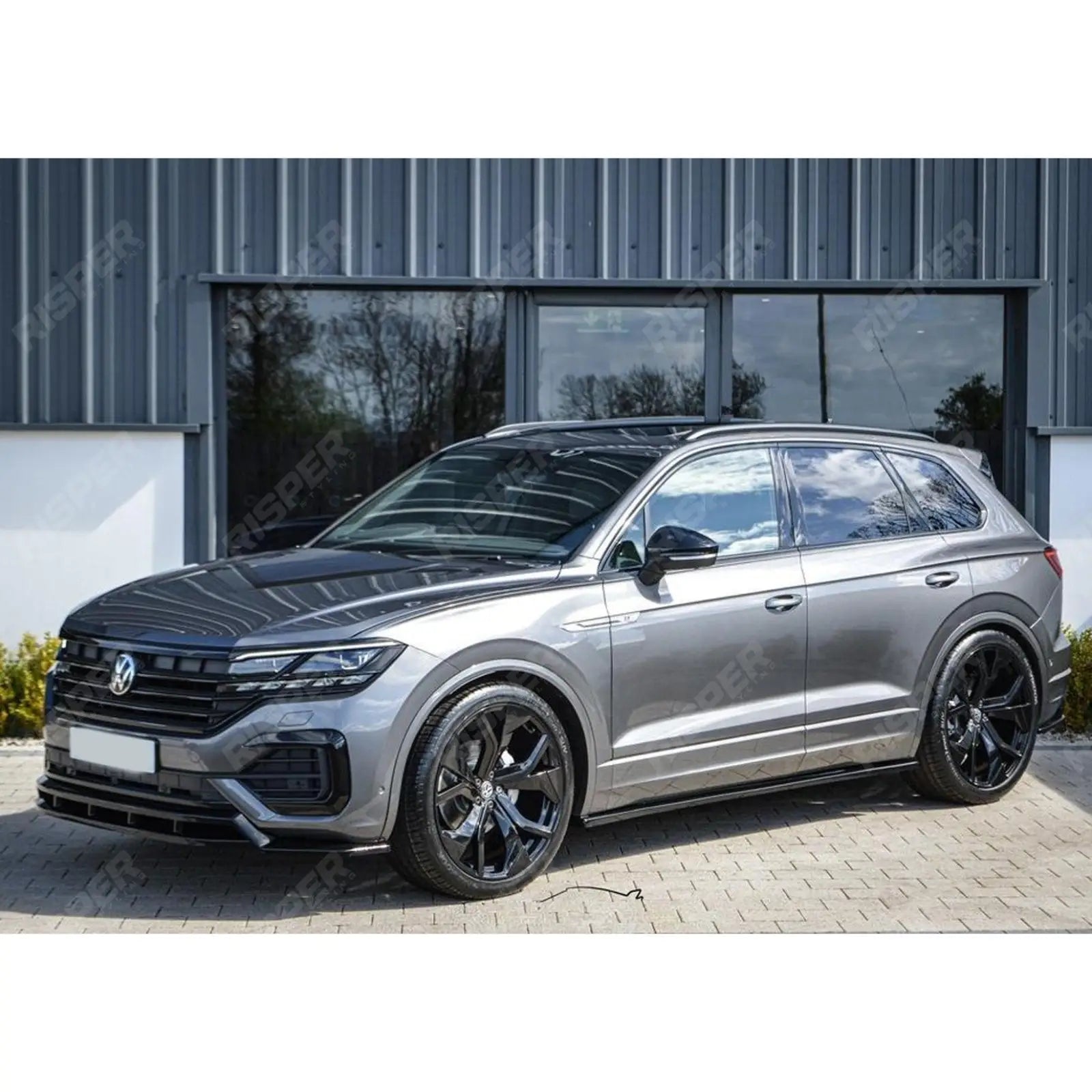 Front Splitter In Gloss Black For Volkswagen Touareg MK3 Pre Facelift R Line 2018-2023