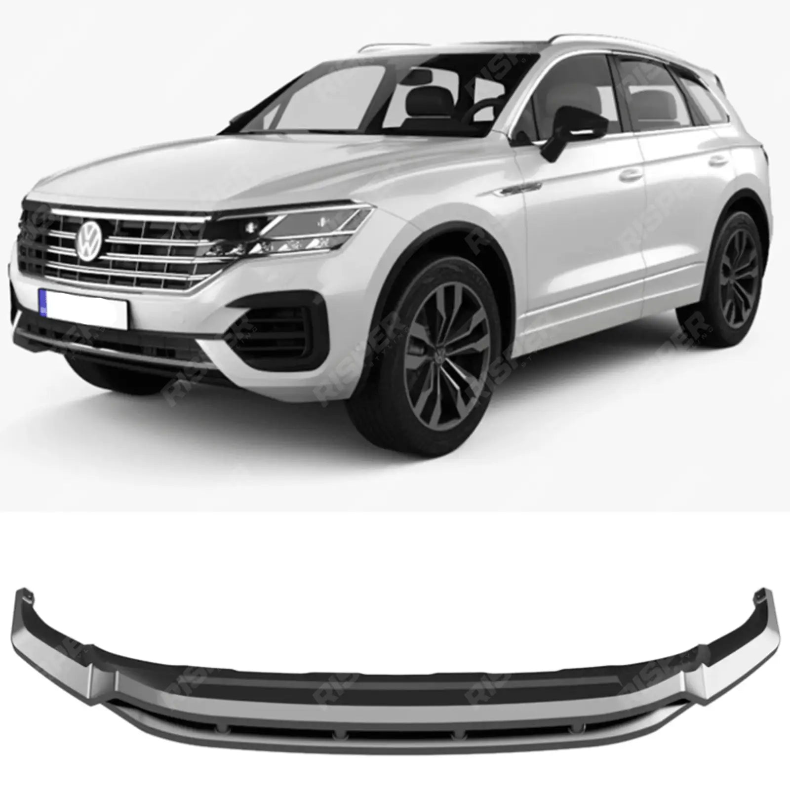 Front Splitter In Gloss Black For Volkswagen Touareg MK3 Pre Facelift R Line 2018-2023