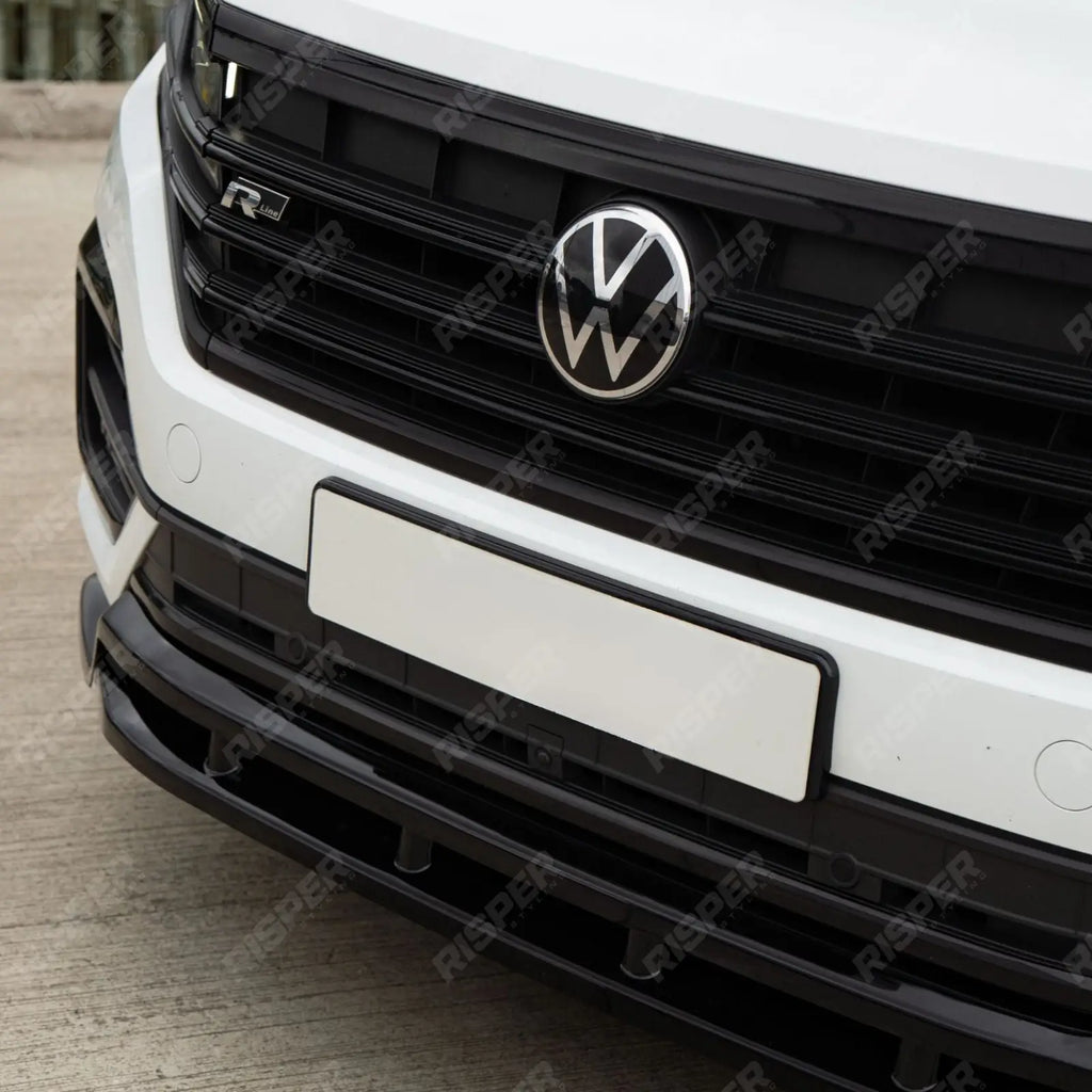 Front Splitter In Gloss Black For Volkswagen Touareg MK3 Pre Facelift R Line 2018-2023