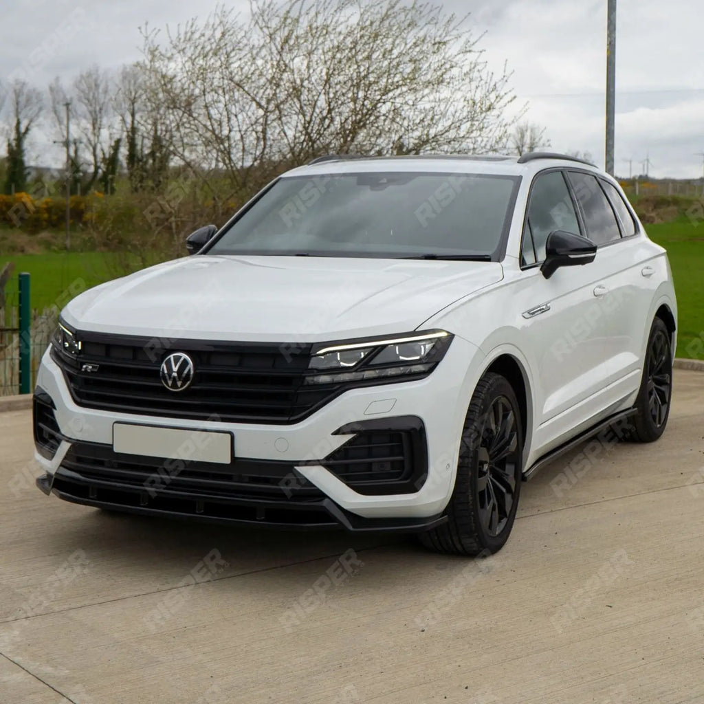 Front Splitter In Gloss Black For Volkswagen Touareg MK3 Pre Facelift R Line 2018-2023