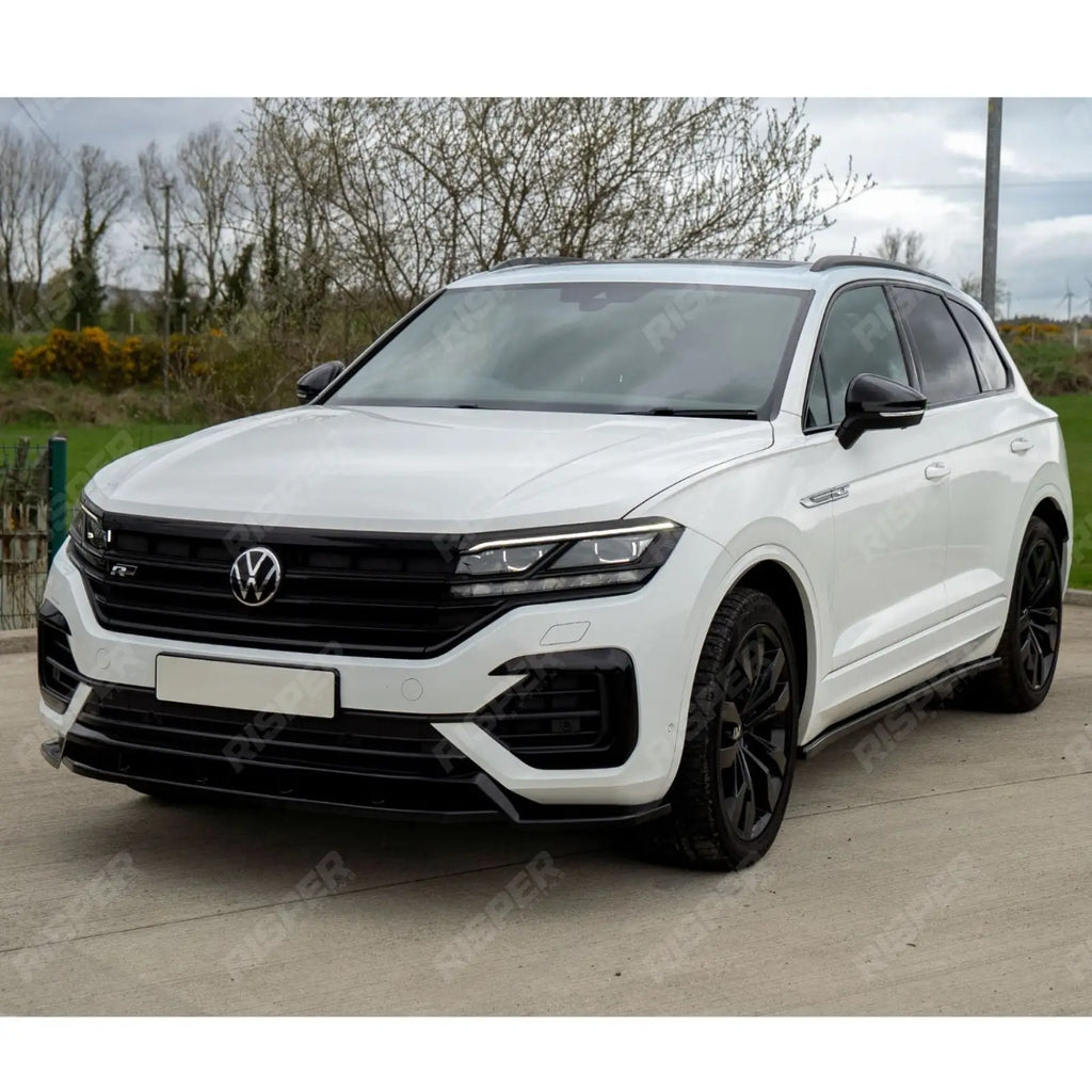 Front Splitter In Gloss Black For Volkswagen Touareg MK3 Pre Facelift R Line 2018-2023