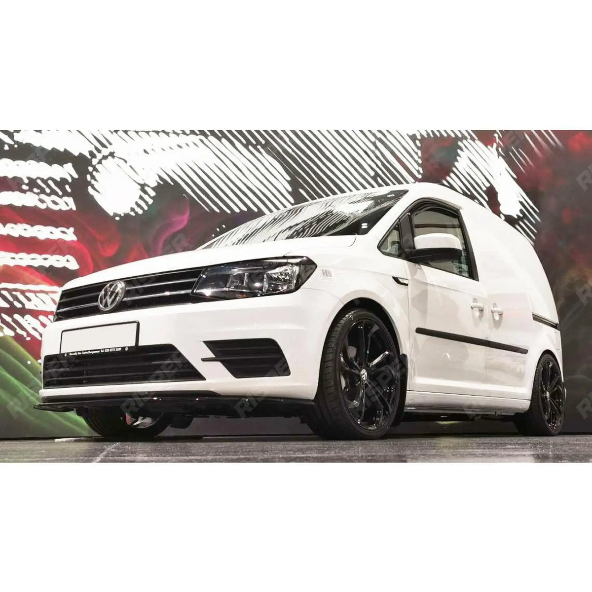 Front Splitter In Gloss Black For VW Caddy 2015 Onwards