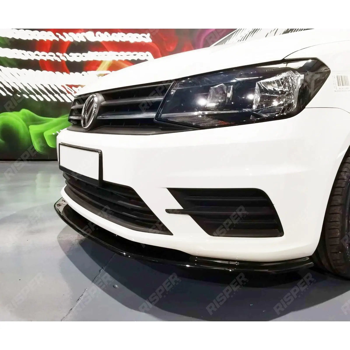Front Splitter In Gloss Black For VW Caddy 2015 Onwards