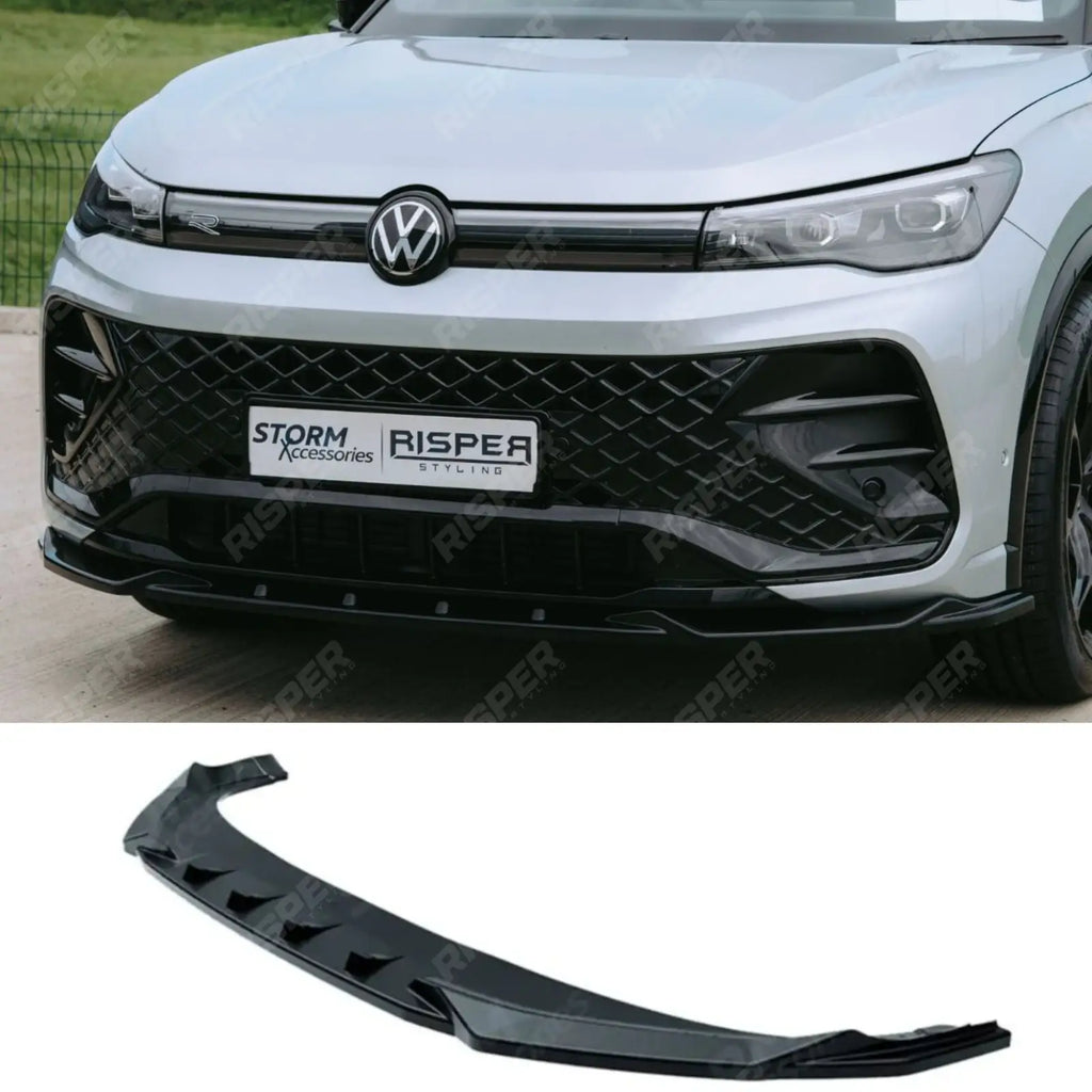 Front Splitter In Gloss Black For VW Tiguan R-Line MK3 2024 On