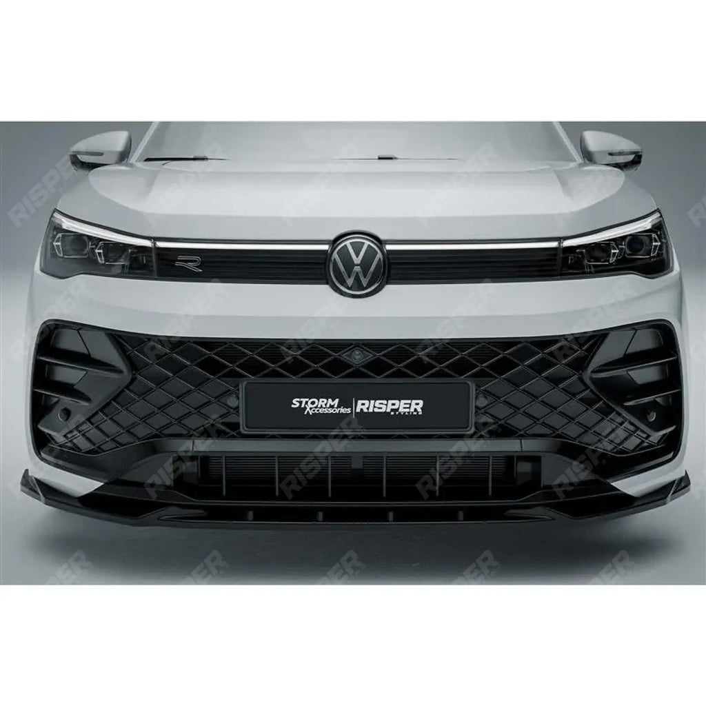 Front Splitter In Gloss Black For VW Tiguan R-Line MK3 2024 On