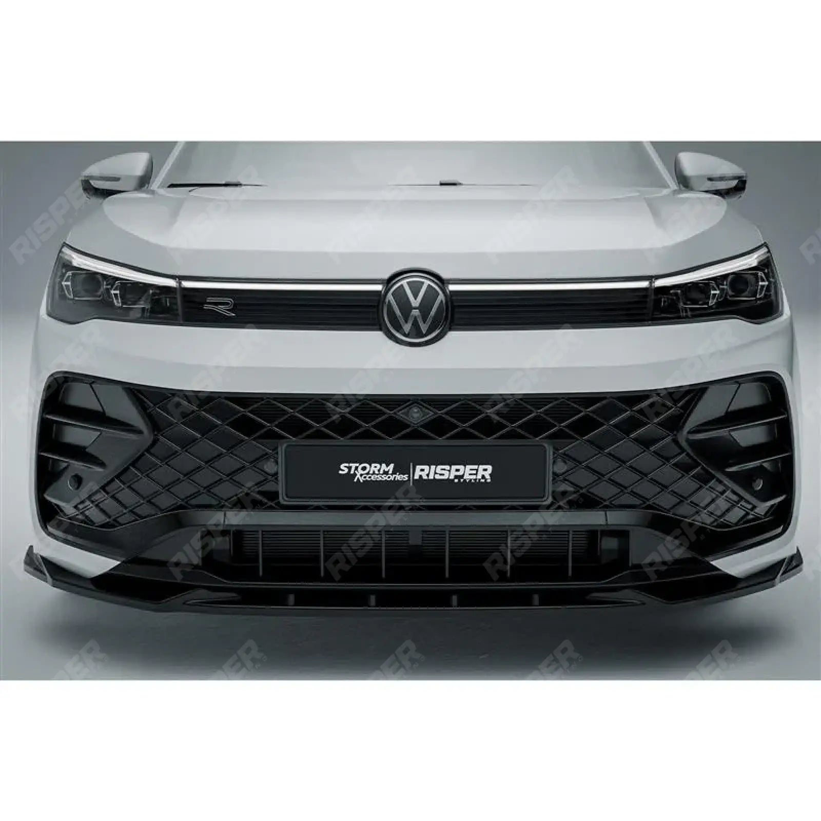 Front Splitter In Gloss Black For VW Tiguan R-Line MK3 2024 On