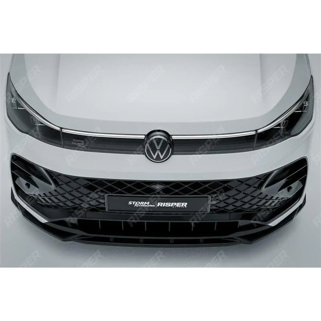 Front Splitter In Gloss Black For VW Tiguan R-Line MK3 2024 On