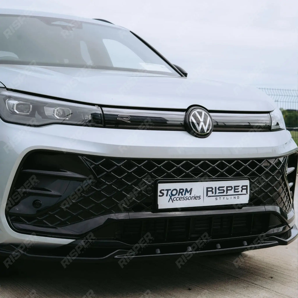 Front Splitter In Gloss Black For VW Tiguan R-Line MK3 2024 On