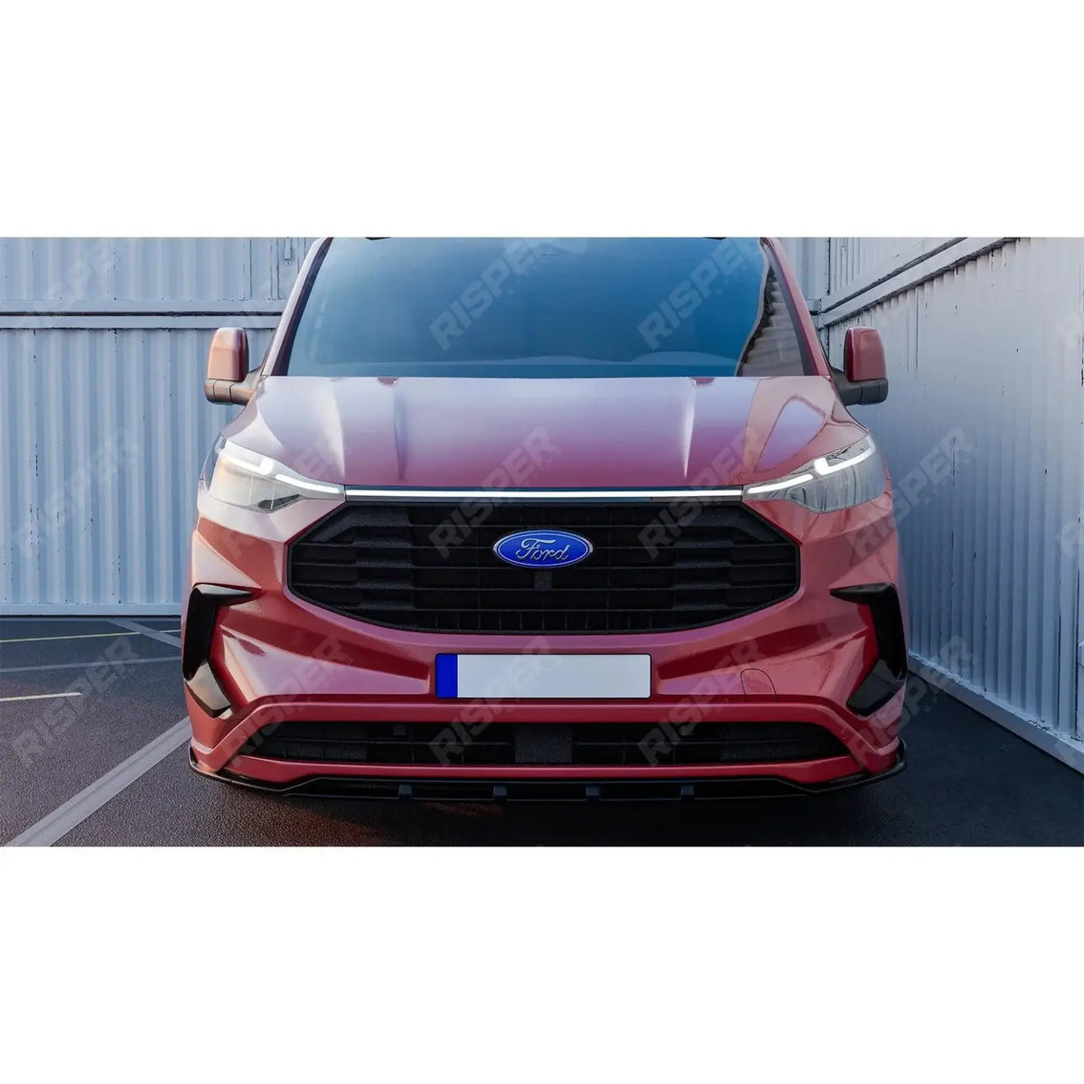 Front Splitter In Gloss Black V2 For Ford Transit Custom MK2 2024 On