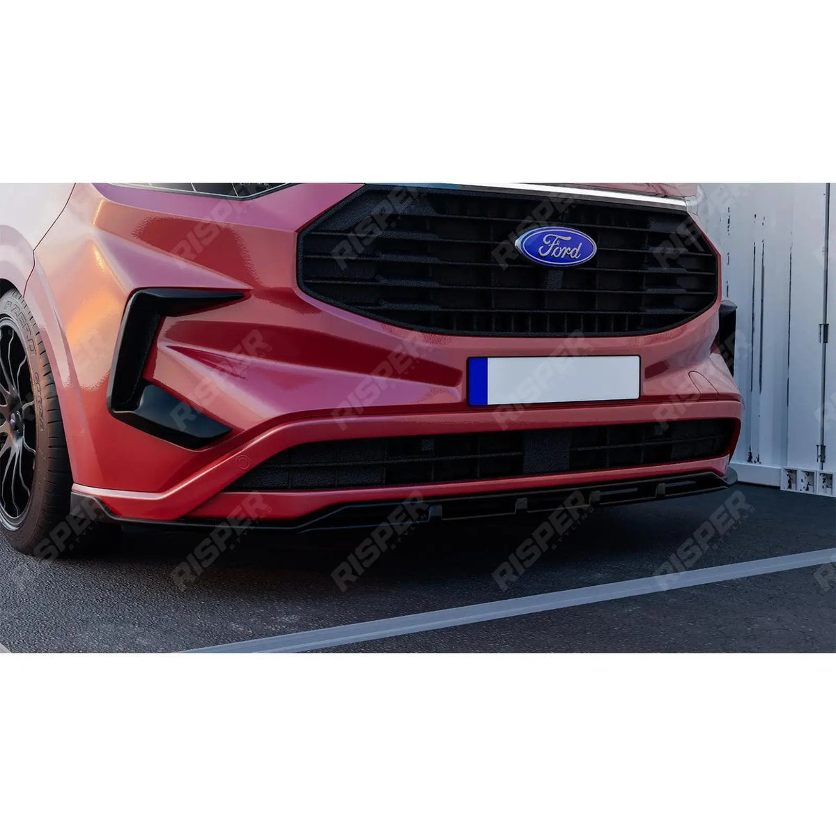 Front Splitter In Gloss Black V2 For Ford Transit Custom MK2 2024 On