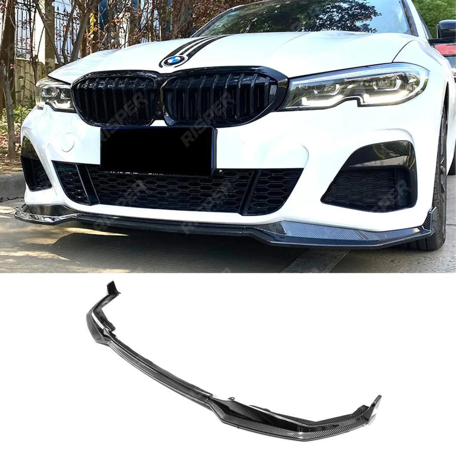 Front Splitter Lip Carbon Look For BMW 3 Series M Sport G20 G21 2018-2021 (pre-lci)